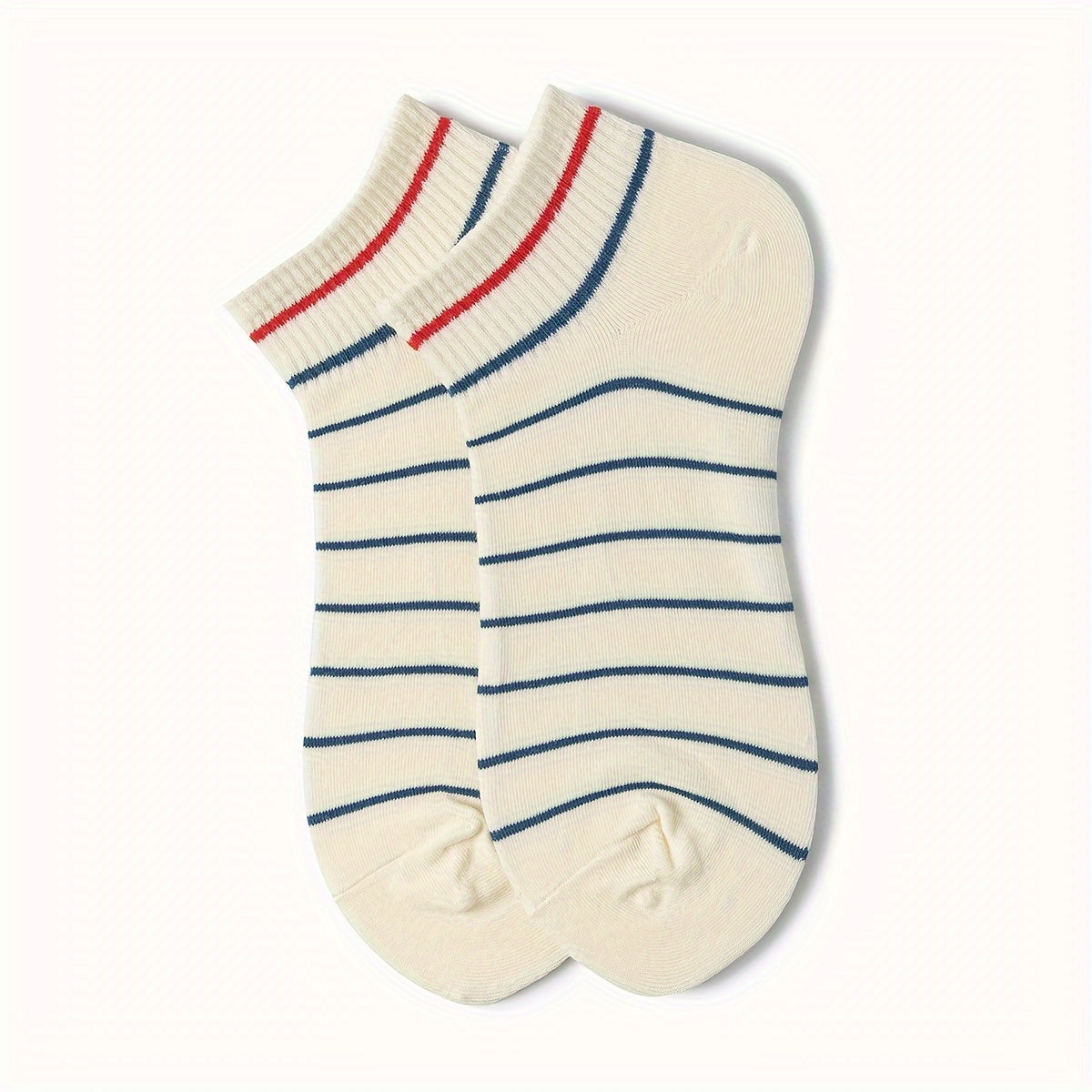 10 Pairs Striped Short Socks Comfy Sports Stockings Women's Hosiery