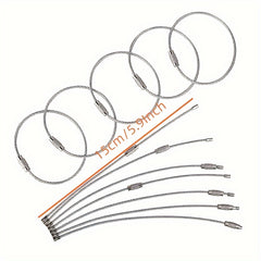 5pcs Stainless Steel Wire Keychain Keyring Luggage Tag Screw Key Chain