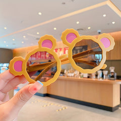 4pcs Bear Frame Sunglasses Sun Protection Accessories for Summer Holiday
