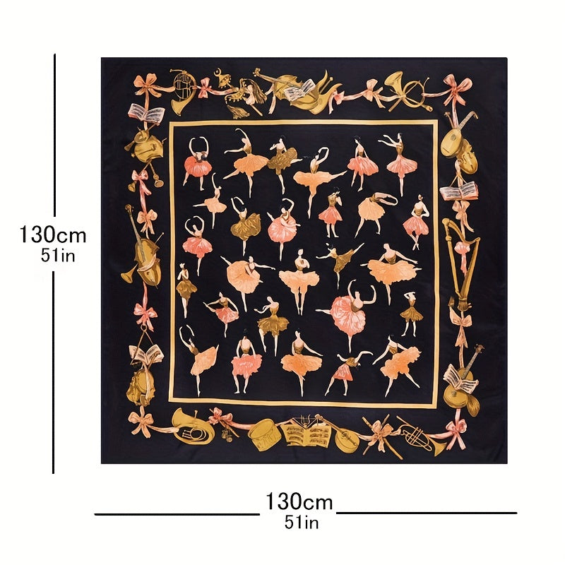 Ballet Pattern Bandana Silk Tube Top Shawl Scarf