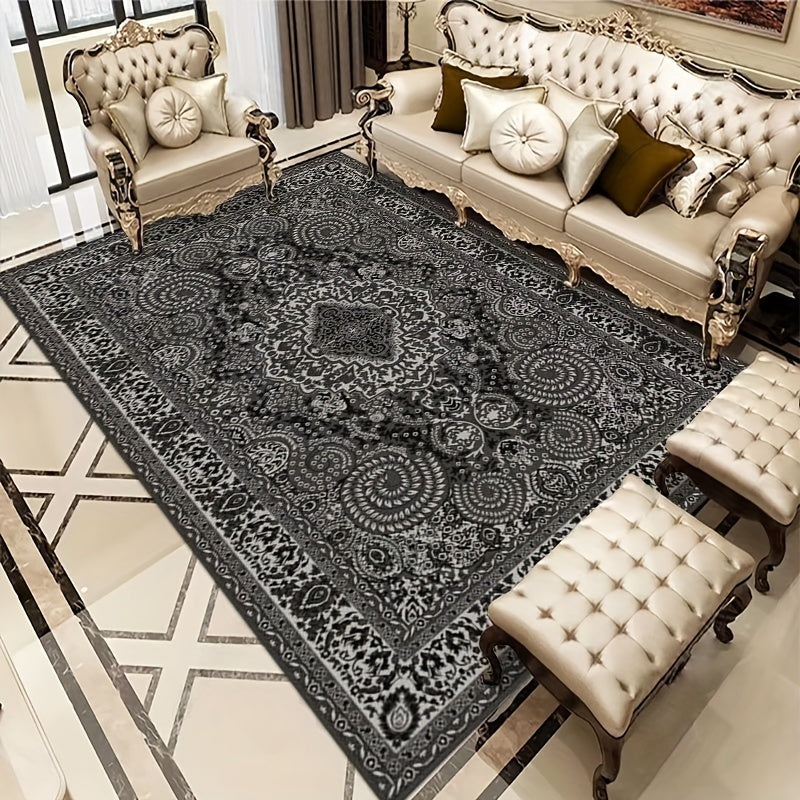 Vintage Boho Area Rug Stain Resistant Non Shedding Floral Floor Mat