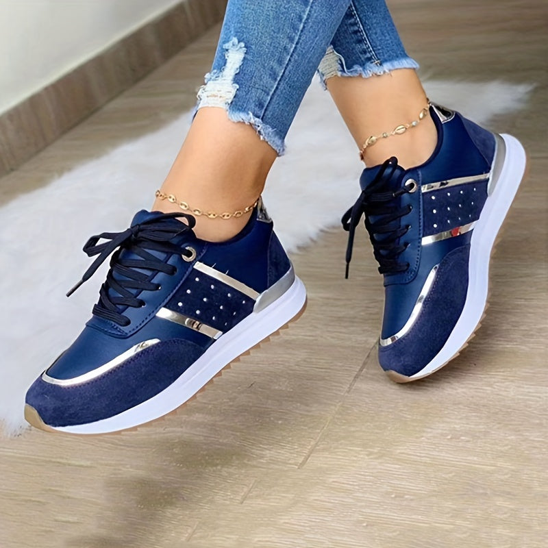 Women's Lace Up Running Shoes with Thick Sole