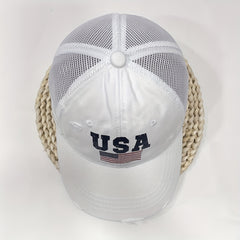 Washed Distressed Denim Trucker Hat Mesh Baseball Cap
