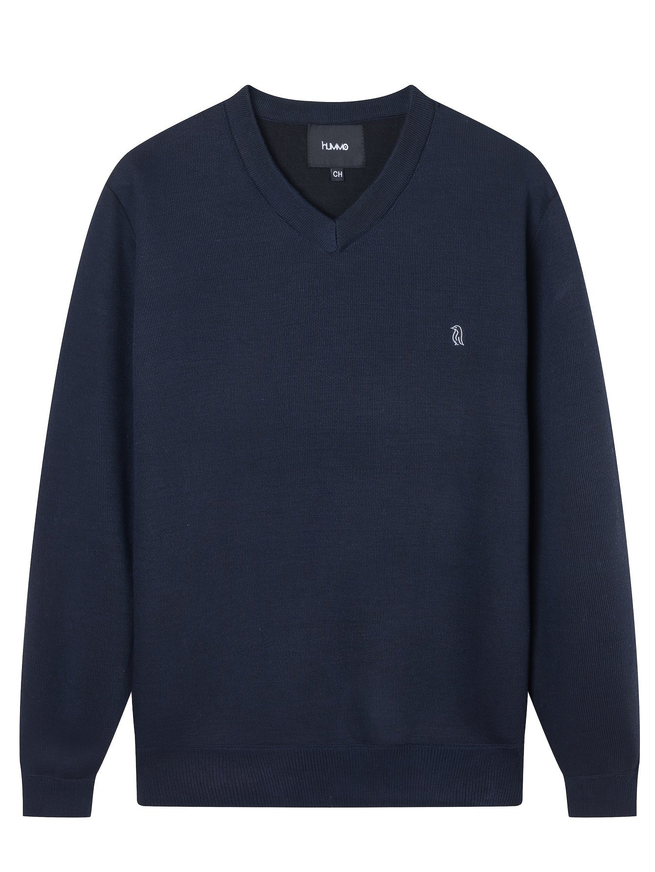 Bird Print Men's V Neck Pullover Knitted Top