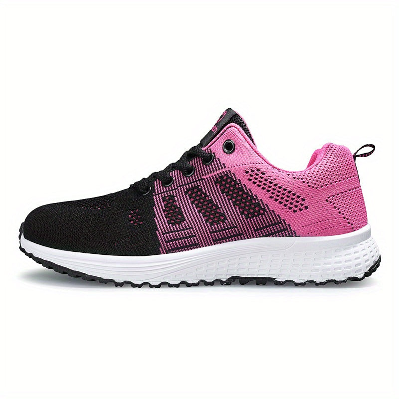 Women's Breathable Mesh Panel Saneakers Lace Up Lightweight Sporty Shoes