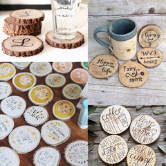 5pcs Natural Round Wood Chips Unprocessed Christmas Decorations Crafts