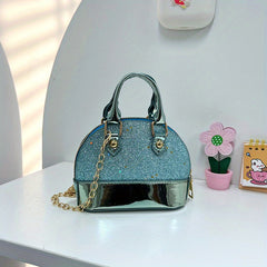 Sequin Shell Handbag Chain Crossbody Bag For Girls