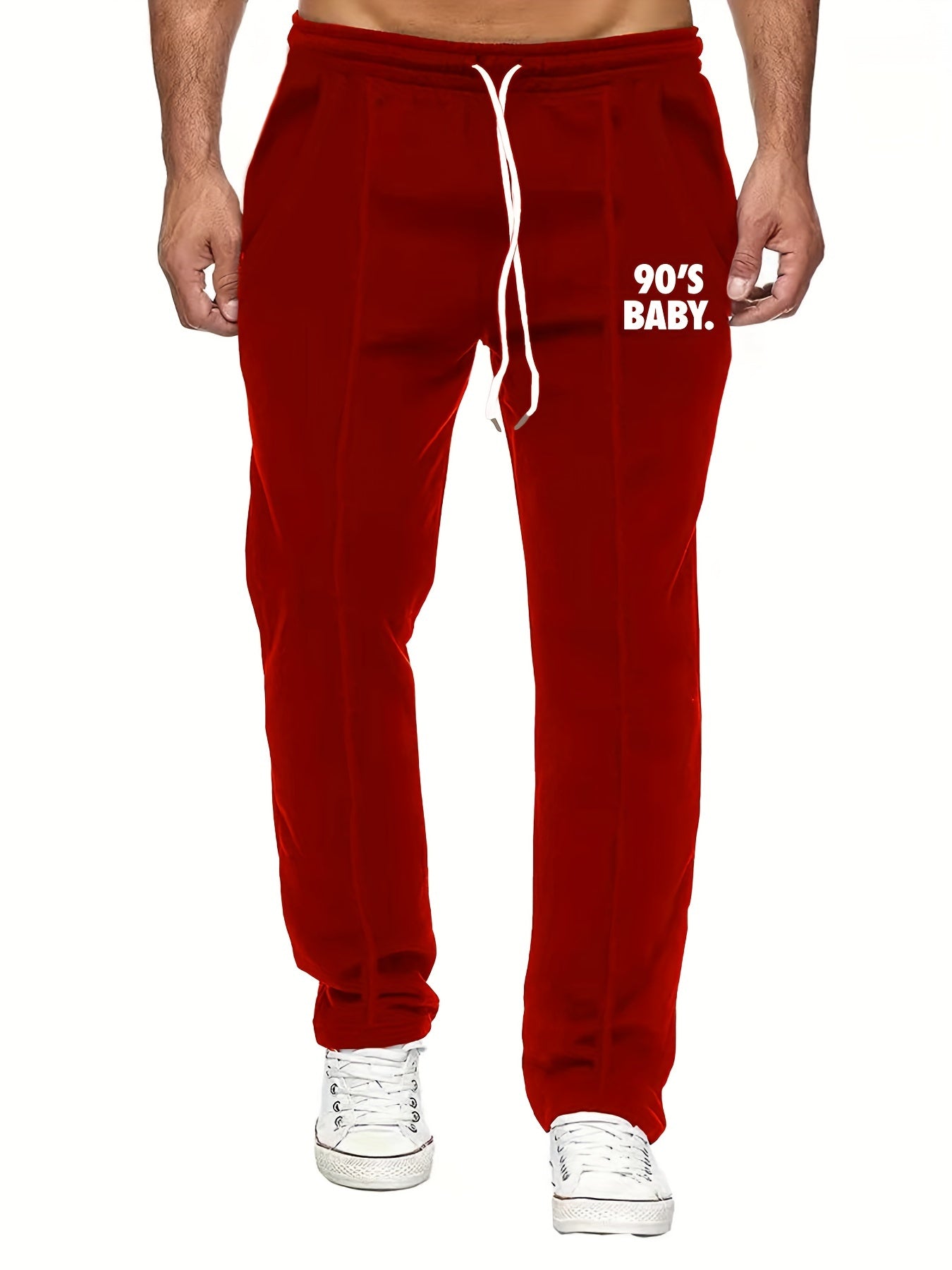 Men's Letter Print Joggers Casual Loose Fit Pants Spring Summer