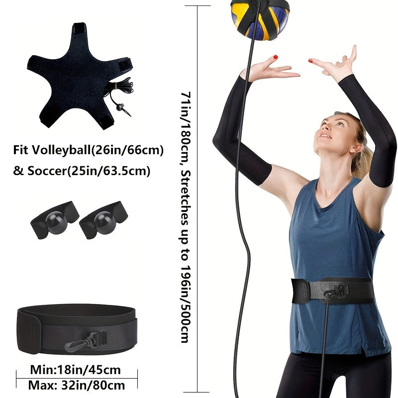 Volleyball Aid Training Equipment Elastic Self Training Waist Belt & Ball Pouch