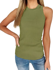 Ribbed Tank Top Casual Summer Sleeveless Slim Tank Top Women's Clothing