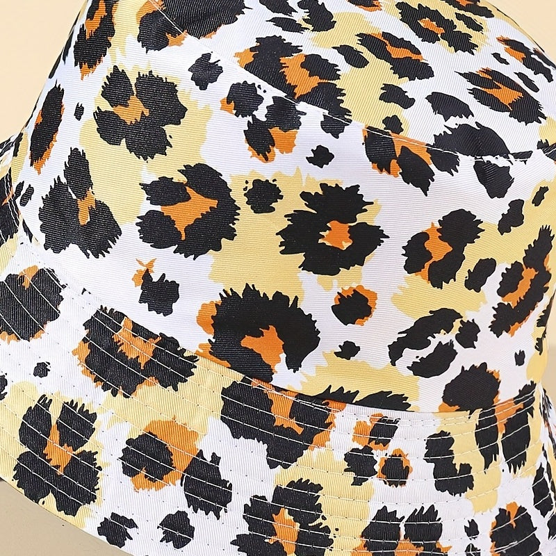 Leopard Print Bucket Hat Lightweight Casual Basin Hat