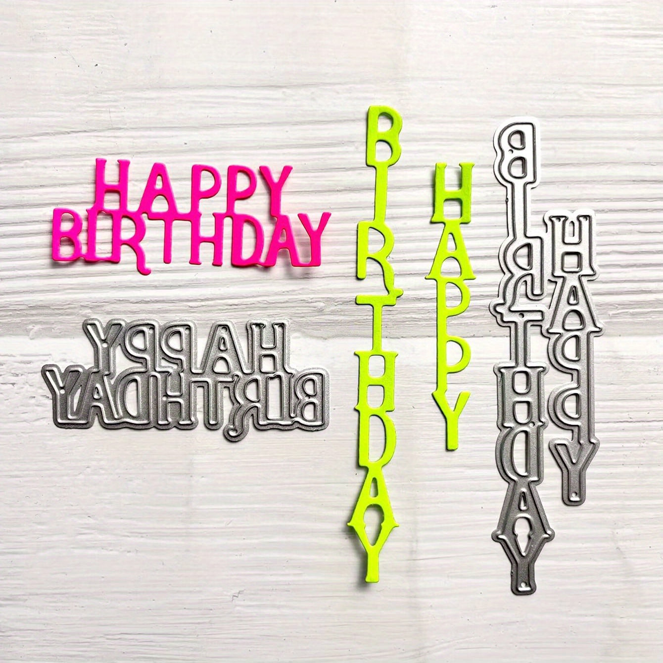 2pcs Happy Birthday Die Cutting DIY Scrapbooking Embossing Tools