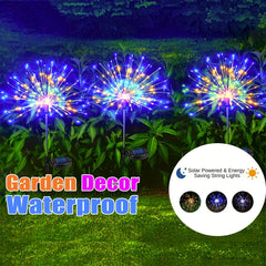 Solar Fireworks Lights 8 Modes Outdoor Waterproof 200 LEDs