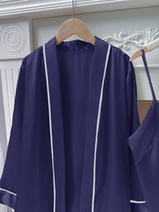 Satin Pajama Set with Robe & Cami Top