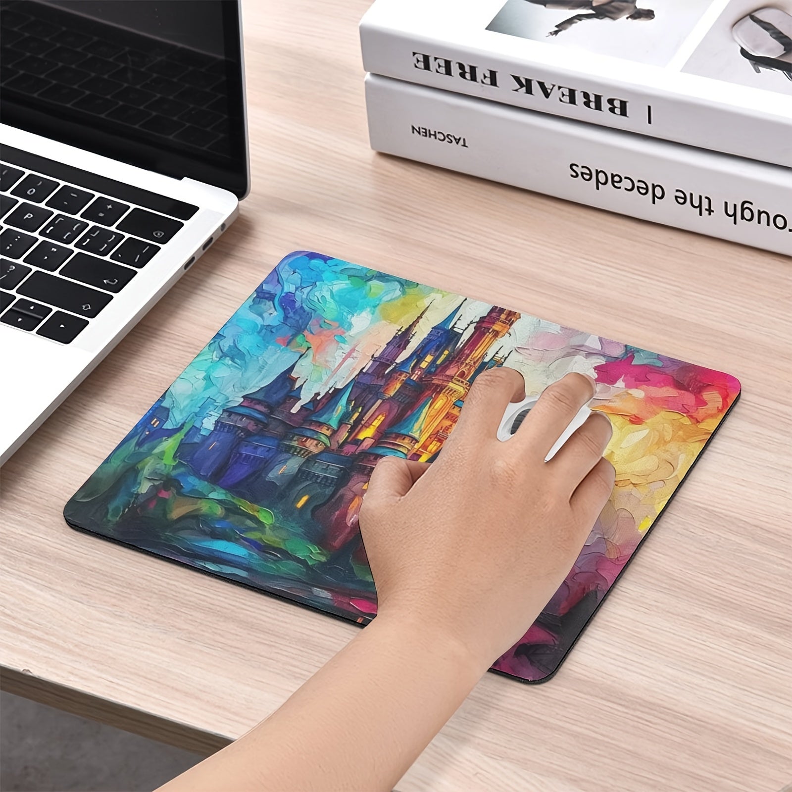 Colorful Castle Mouse Pad Anti Slip Rubber for Computer Desk Laptop