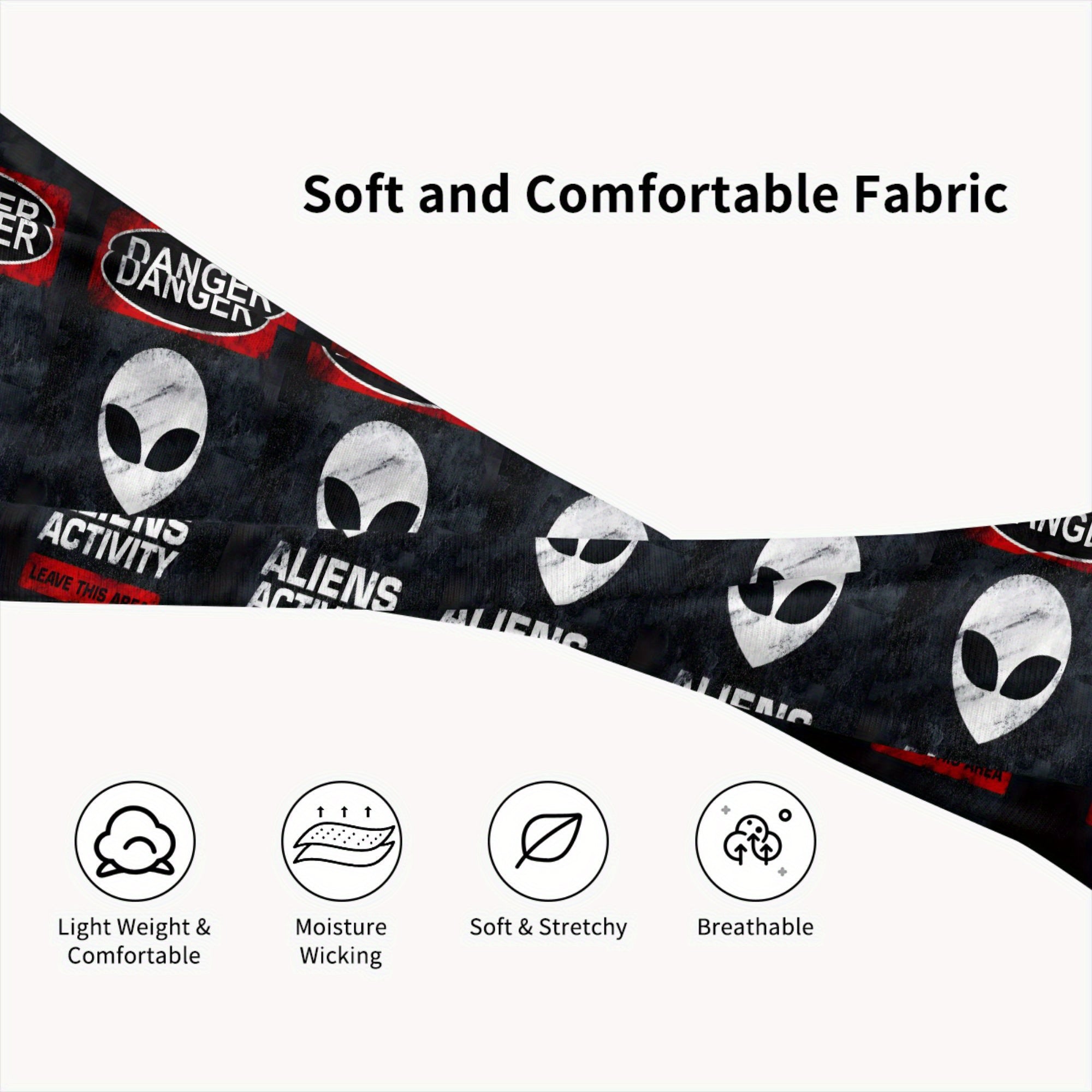 Alien Sports Headband Red Accents Aliens Graphic