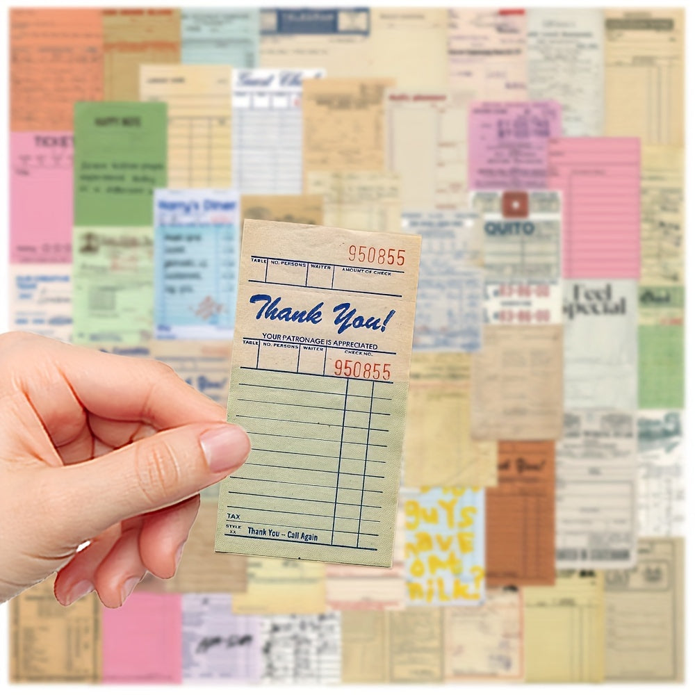 50 Pack Adhesive Vintage Invoice Statement Transfer Paper