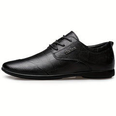 Men's Plaid Leather Derby Shoes British Style Wedding Business
