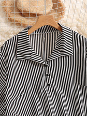 Casual Dress Women's Plus Stripe Print Knot Short Sleeve Polo Neck