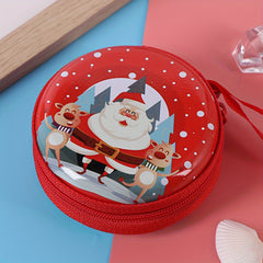 Mini Round Zipper Coin Bags Christmas Coin Ornaments Xmas Gift