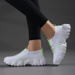 Women's Lace Up Chunky Sneakers Breathable Lightweight Walking Shoes