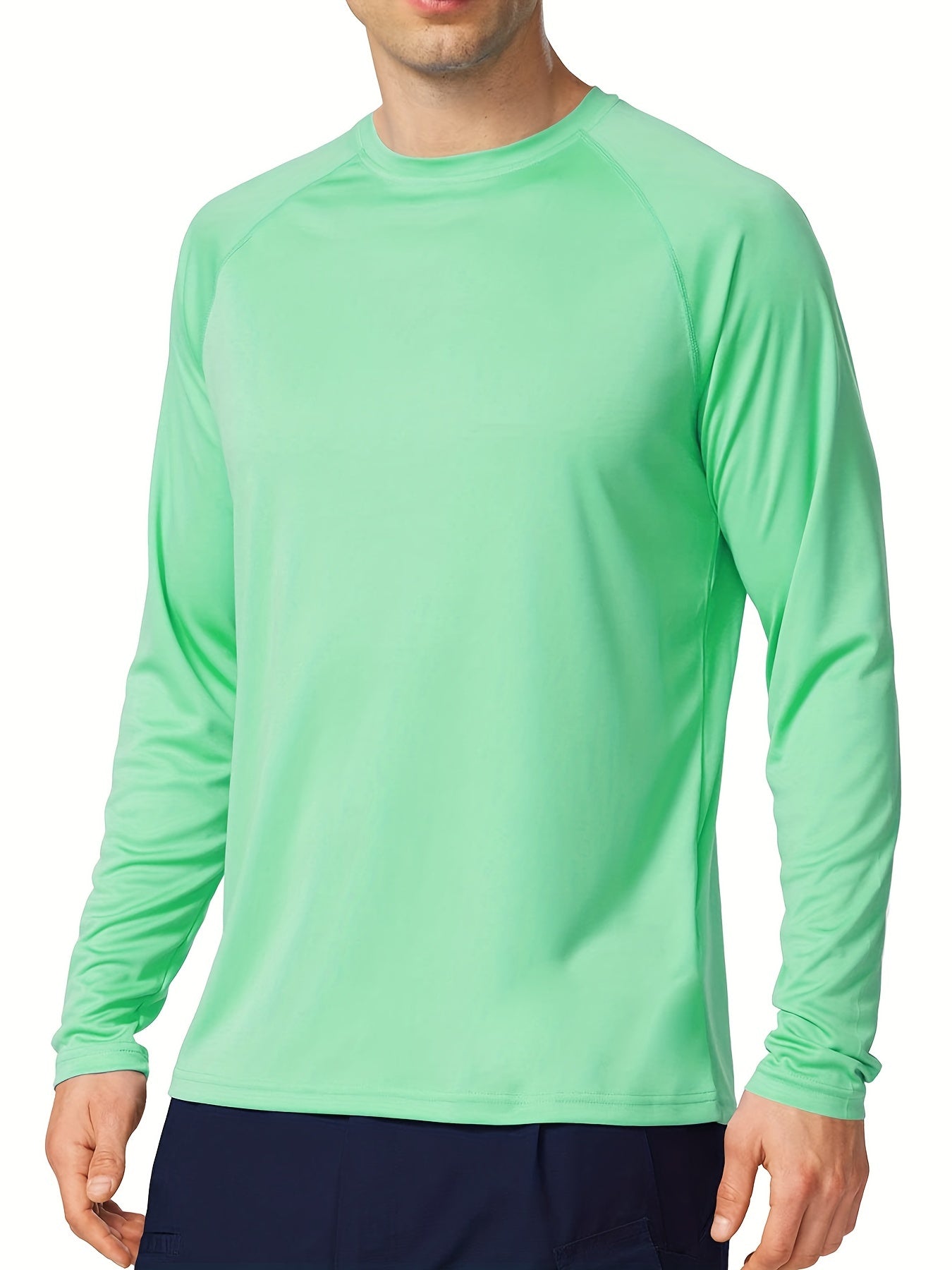 Men's UPF 50 Long Sleeve Rash Guard for Fishing Running Hiking