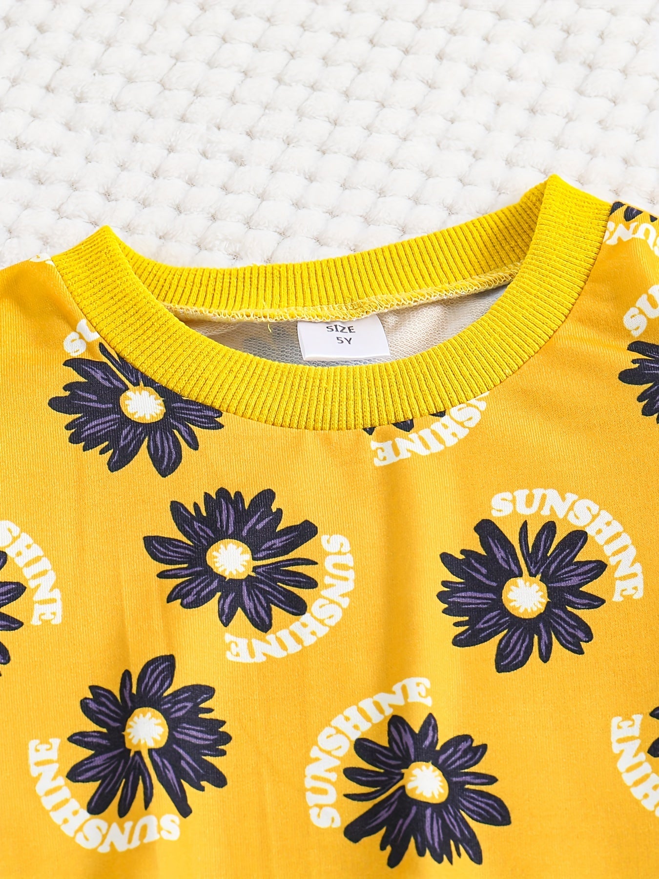 Girl's 2pcs Sweatshirt & Leggings Set Sunflower Print Top Casual Outfits