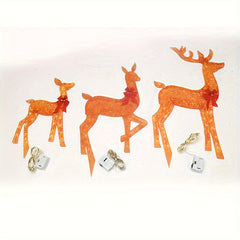 3pcs Glowing Deer Ornaments for Christmas Party Garden Decoration