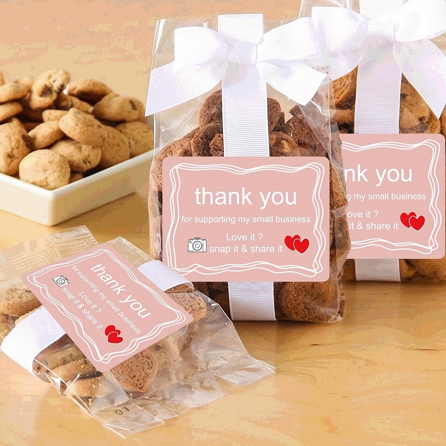 500pcs Vintage Camera Stickers 3 81 5 08 cm Pink Thank You Small Business