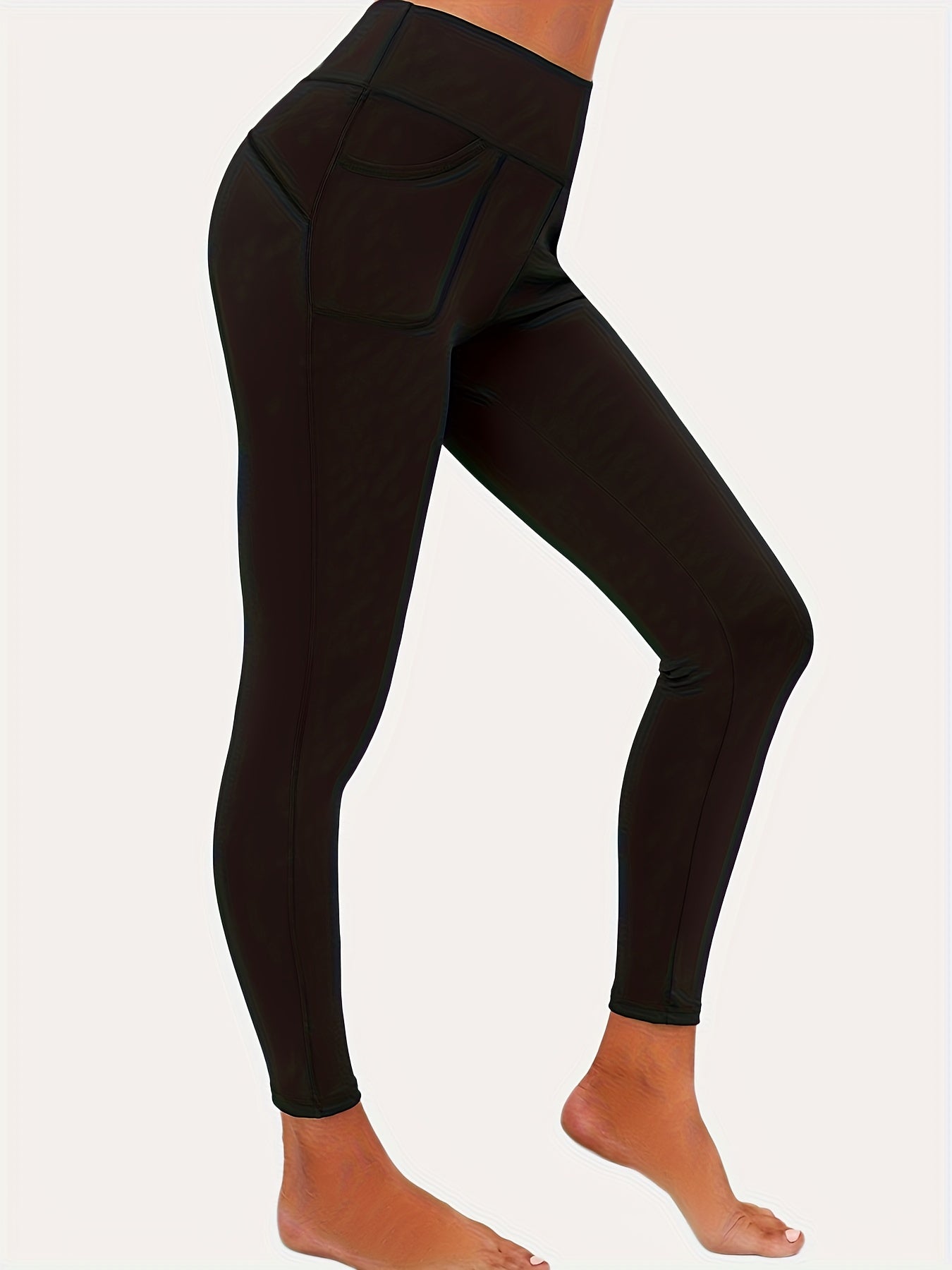 High Waisted Tummy Control Athletic Leggings With Pockets