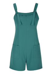 Sleeveless Wide Leg Pocket Front Romper Women's Clothing