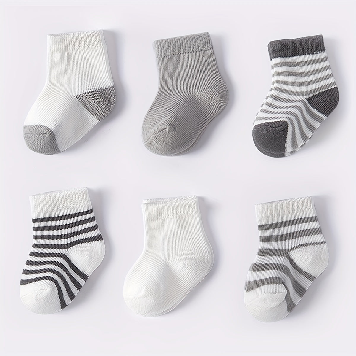 6 Pairs Baby Boys Casual Breathable Short Socks for All Seasons