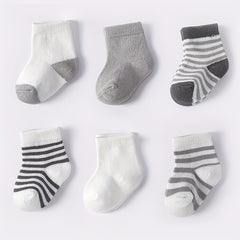 6 Pairs Baby Boys Casual Breathable Short Socks for All Seasons