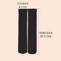 4 Pairs Solid Thigh High Stockings Cosplay Over The Knee Socks Women's Hosiery