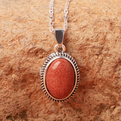 Girls Boys Teen Vintage Crystal Stone Pendant Necklace Jewelry