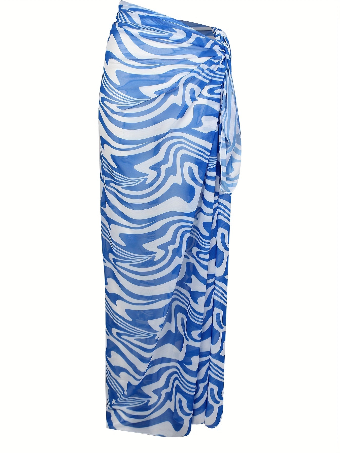 Colorful Tie Side Mesh Cover Up Sarong Beach Coverup