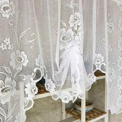 American Lace Curtain Floral Pattern Sheer Voile Curtain for Home Decor