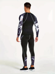 Men's Quick Drying Compression Fitness Suit for Running Training