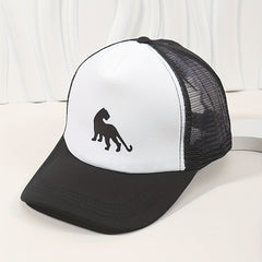 Animal Print Mesh Trucker Hat Unisex Breathable Sunscreen Dad Hat