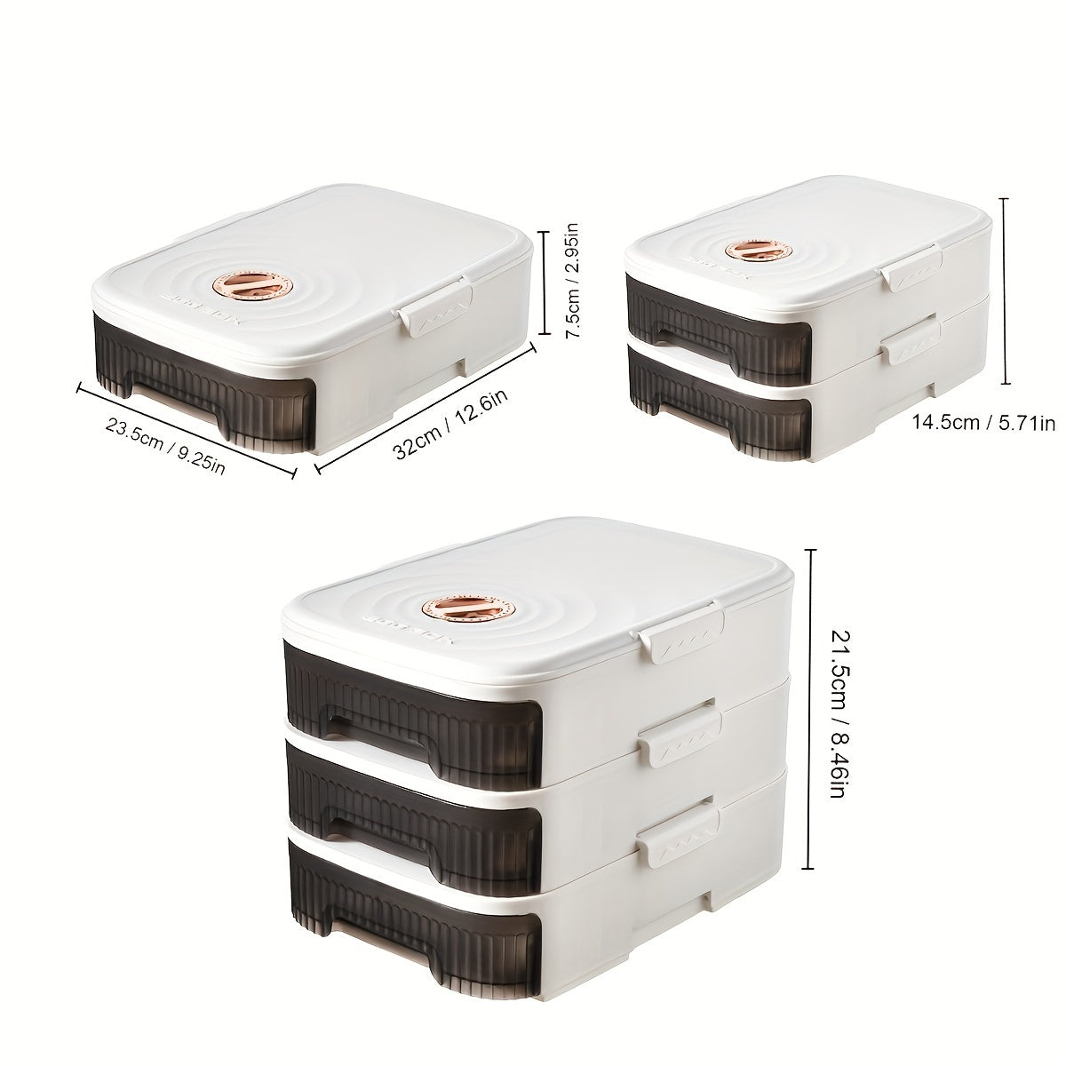 Refrigerator Egg Organizer Drawer Dustproof Stackable Tray With Timer