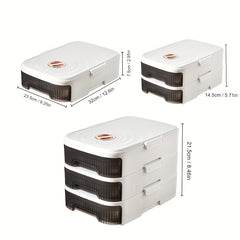 Refrigerator Egg Organizer Drawer Dustproof Stackable Tray With Timer