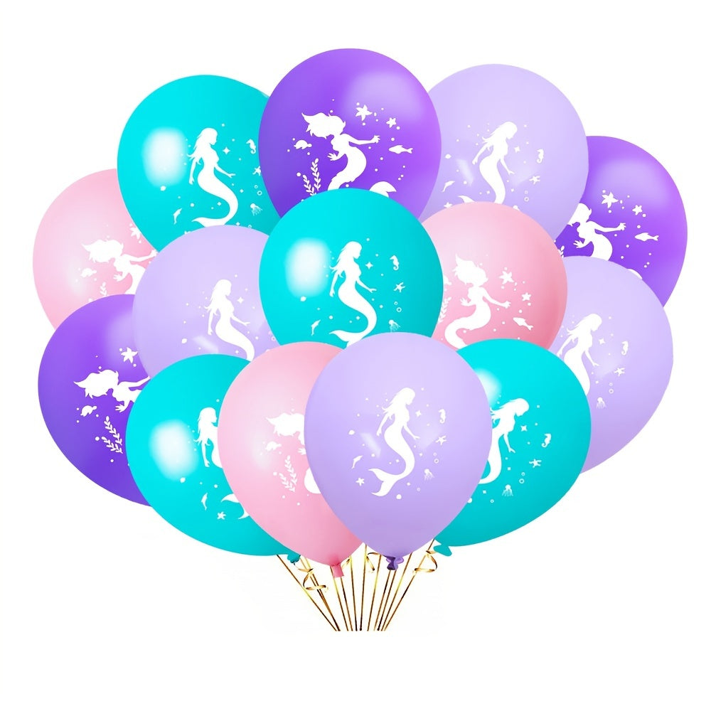 16pcs Mermaid Theme Balloon Birthday Party Decoration 30 Latex Balloons