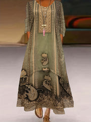 Boho Dress Women's Plus Paisley Print Maxi Dress