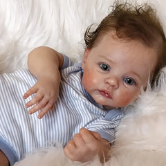 18" Lifelike Meadow Reborn Baby Doll Soft Vinyl Body Rooted Hair Realistic Touch