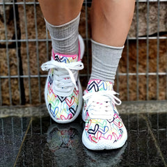 Women's Love Heart Pattern Casual Sneakers