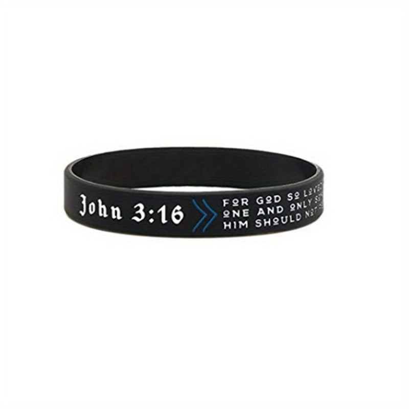 Religious Bible Verse Silicone Bracelet Power Of Faith Wristband