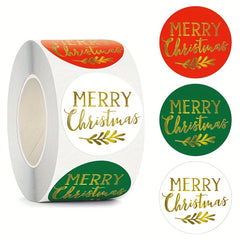 500pcs Merry Christmas Stickers Gift Tags 3.81 Cm