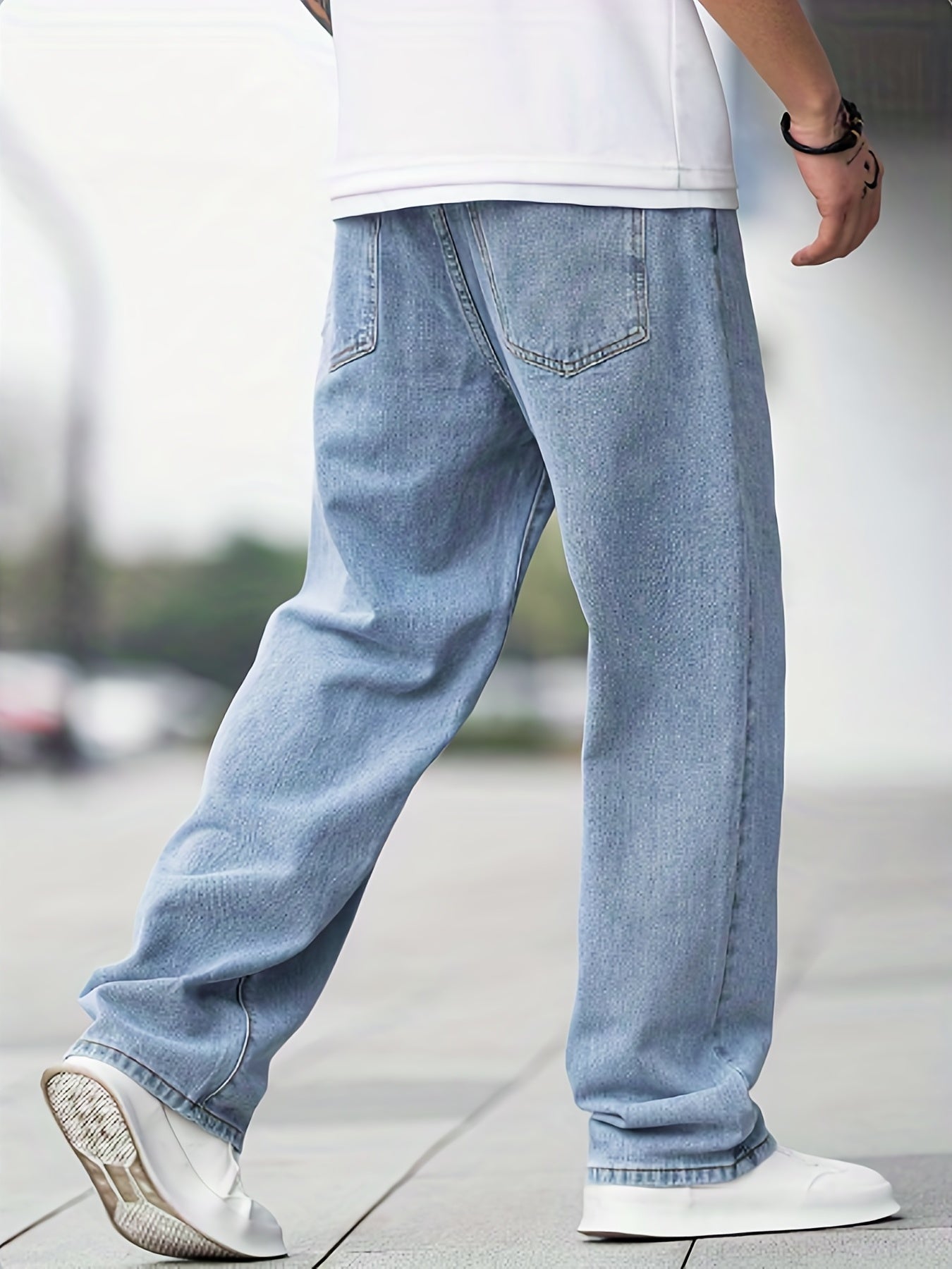 Men's Wide Leg Jeans Casual Street Style Denim Pants