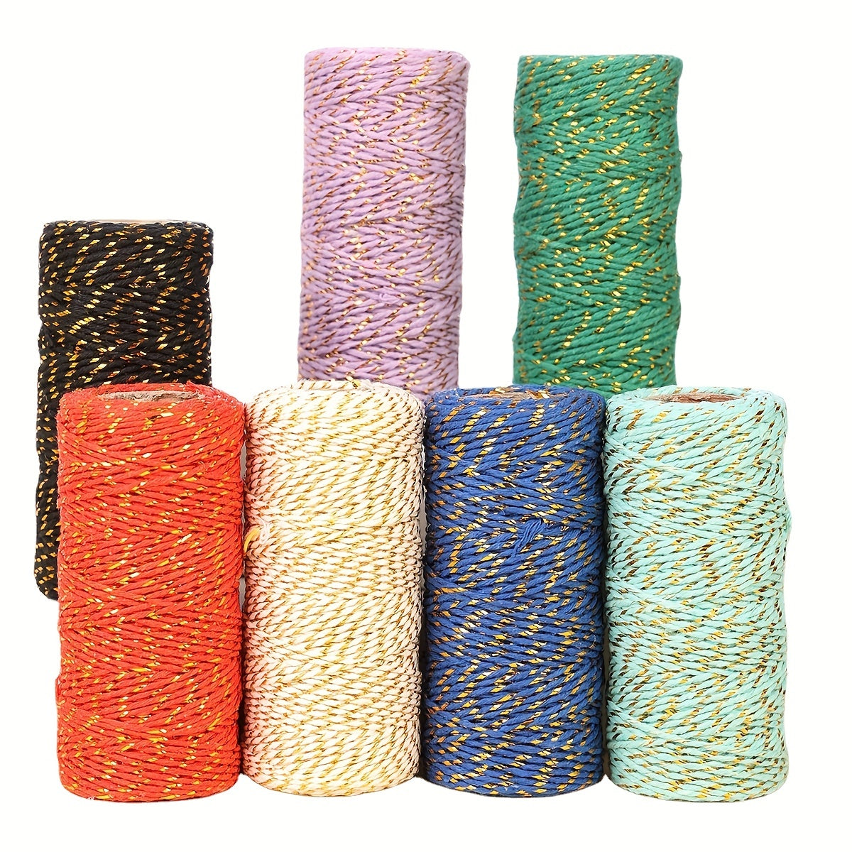 5mm Colorful Golden Silk Cotton Rope, 50m, DIY Webbing Accessories
