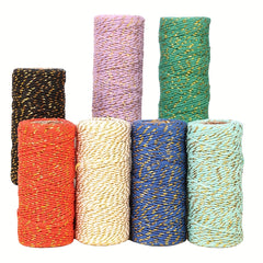 5mm Colorful Golden Silk Cotton Rope, 50m, DIY Webbing Accessories